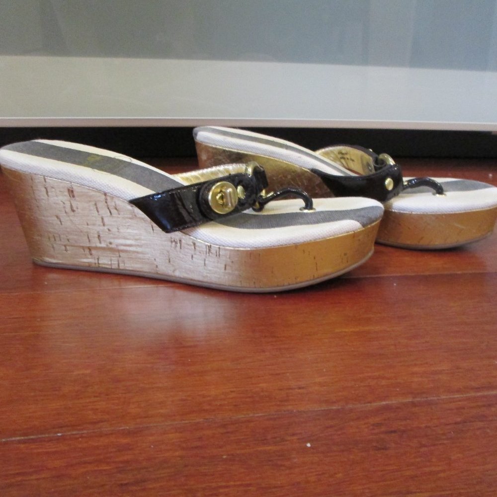 *SOLD* Coach "Fauna" Wedge Thong Sandals - Picture 3 of 10